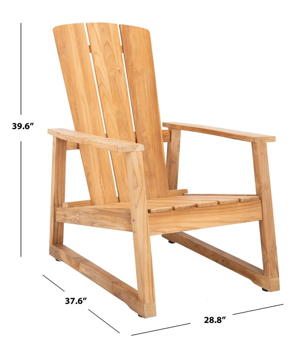 Safavieh San Juan Teak Adirondack Chair | Outdoor Chaise Lounges | Modishstore - 4