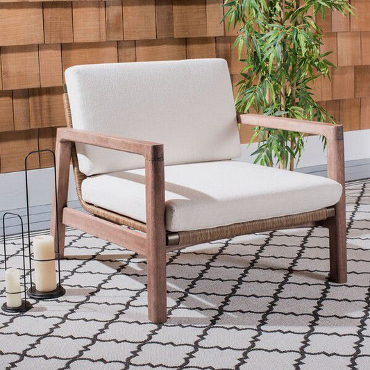 Safavieh Donnamaria Wicker Patio Chair - Natural | Outdoor Chairs | Modishstore