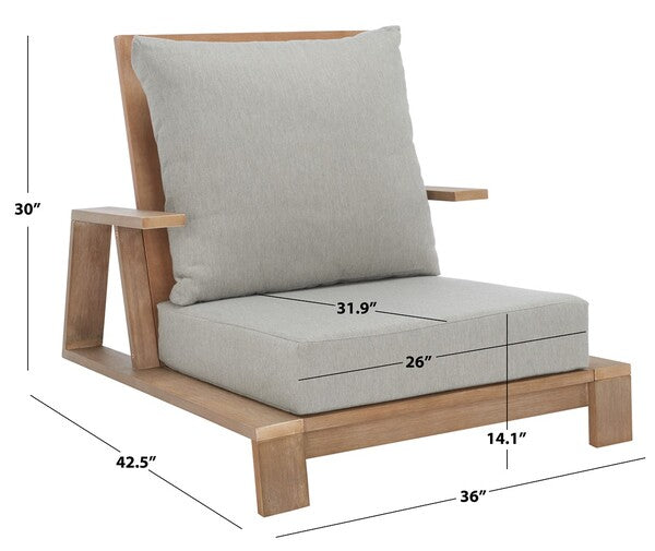 Safavieh Lanai Wood Patio Chair | Outdoor Chaise Lounges | Modishstore - 4
