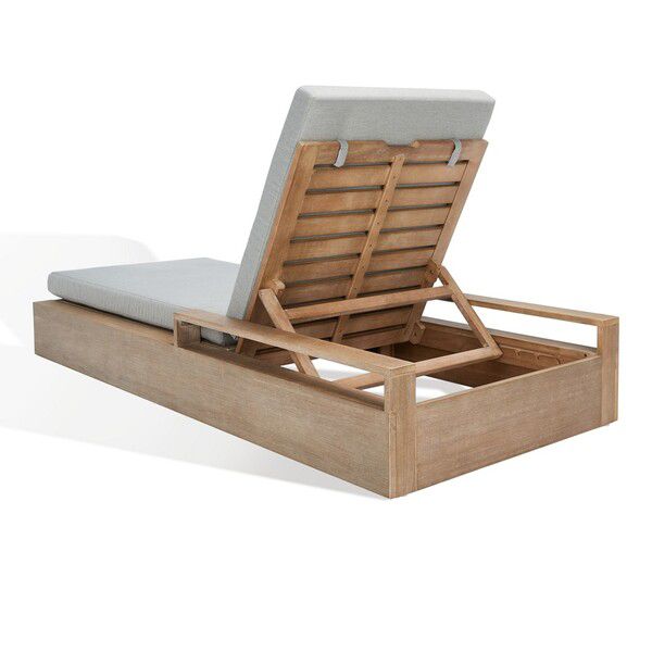 Safavieh Lanai Wood Chaise Lounge Chair - Dark Brown | Outdoor Chaise Lounges | Modishstore - 3
