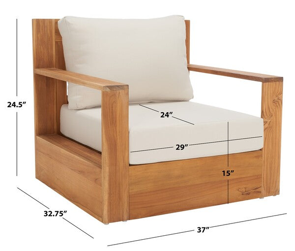 Safavieh Kauai Brazil Teak Patio Chair | Outdoor Chairs | Modishstore - 4