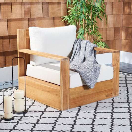 Safavieh Kauai Brazil Teak Patio Chair | Outdoor Chairs | Modishstore