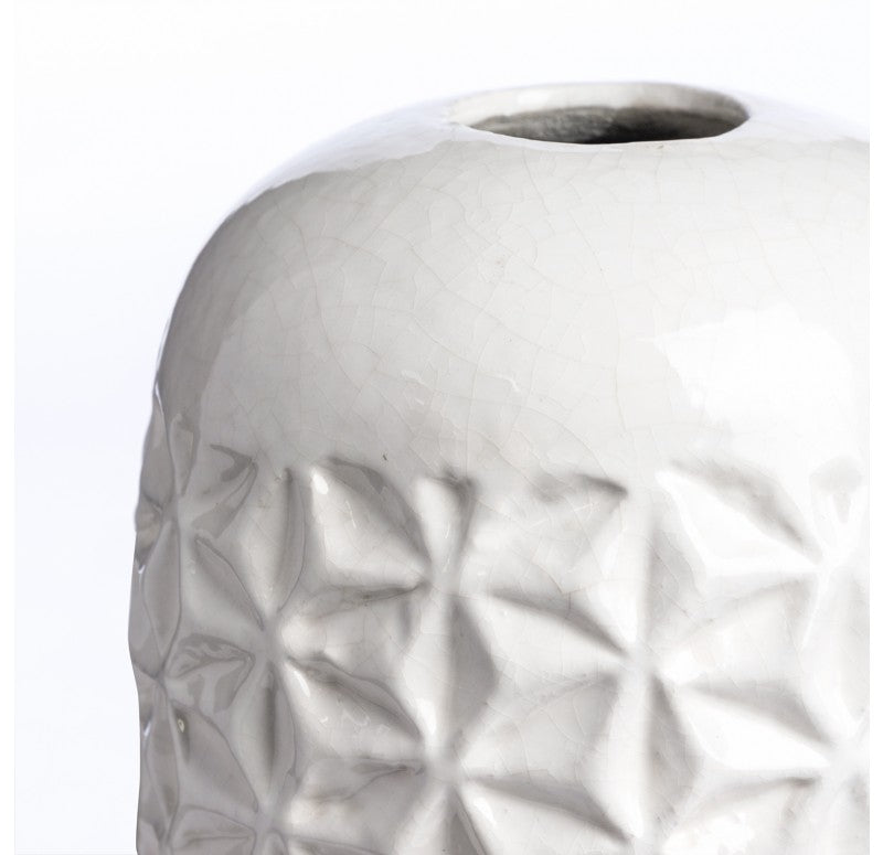 Repoto Vase, White, 9.75"H (Set of 2) by Gold Leaf Design Group | Vases | Modishstore - 4