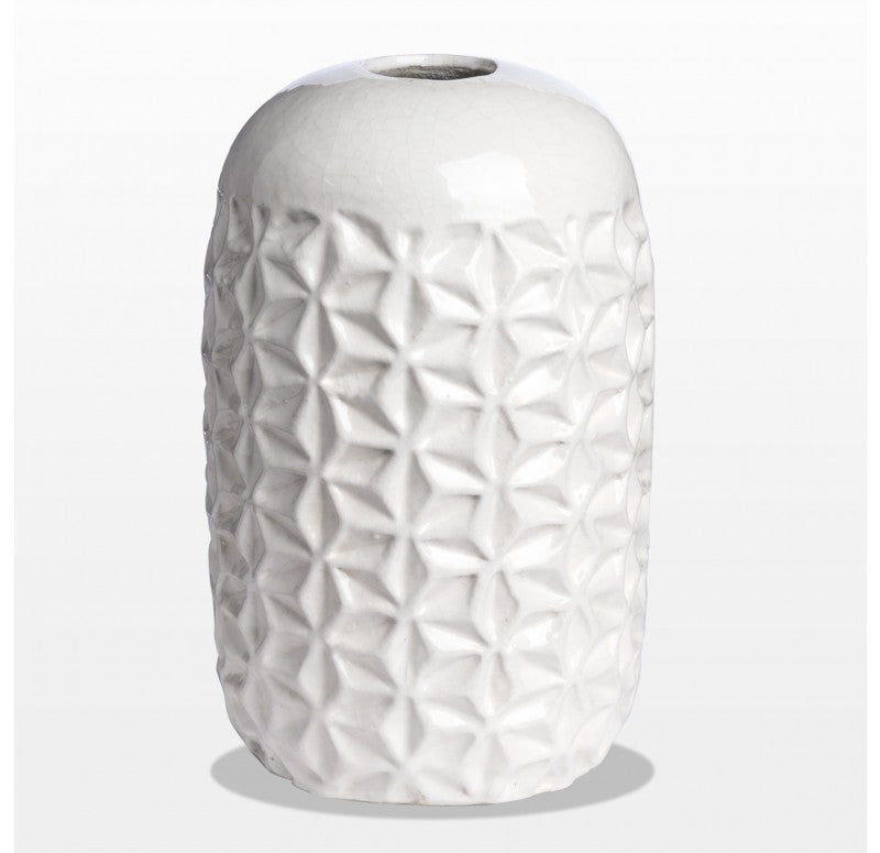 Repoto Vase, White, 9.75"H (Set of 2) by Gold Leaf Design Group | Vases | Modishstore - 3