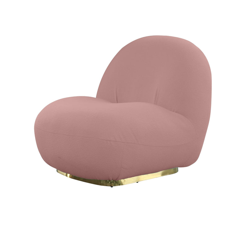 Modrest Crestone - Modern Pink Sherpa Accent Chair | Lounge Chairs | Modishstore