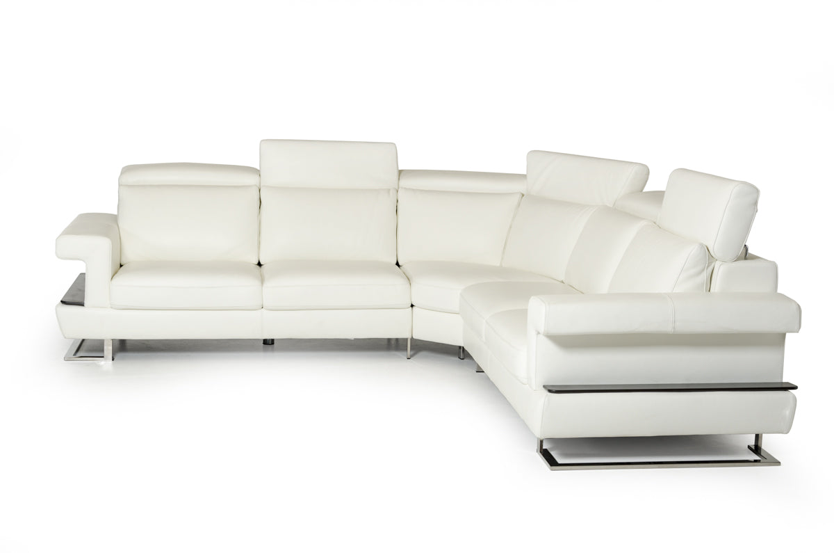 Estro Salotti Crosby Modern White Italian Leather Sectional Sofa-2