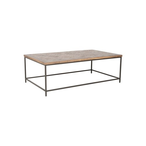 Emmett Rectangular Wood Coffee Table, Greywash and Iron by Jeffan | Coffee Tables | Modishstore