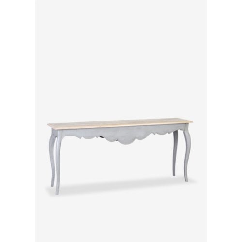 Burgundy Mindi Wood Console with Reclaimed Teak Top by Jeffan | Console Tables | Modishstore - 5