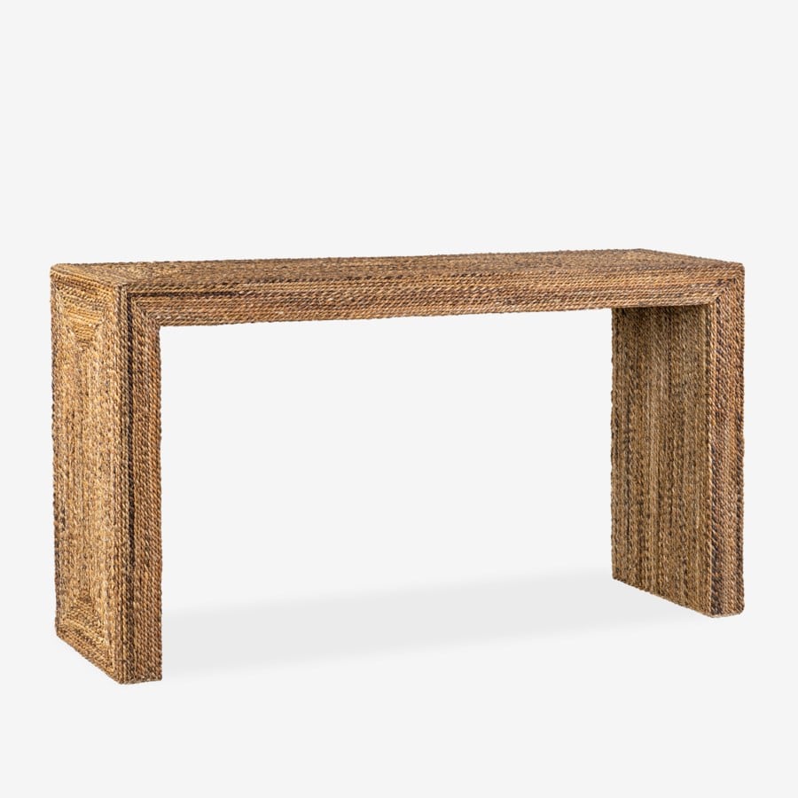 Soren Braided Seagrass Console Table, Natural by Jeffan | Console Tables | Modishstore