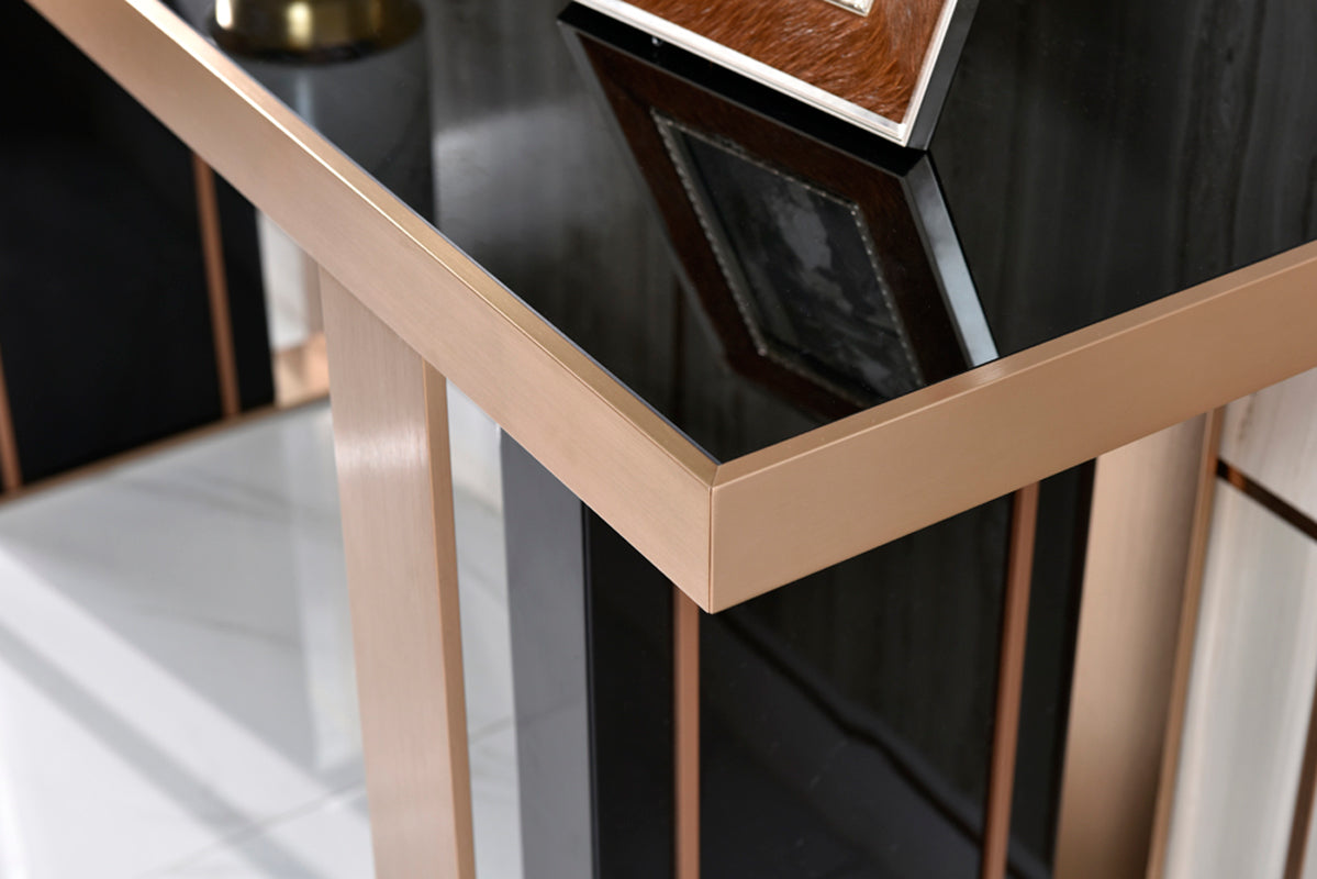 Nova Domus Cartier Modern Black & Rosegold Coffee Table | Coffee Tables | Modishstore - 3