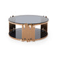 Modrest Bryce Modern Smoked Glass & Rosegold Round Coffee Table-2