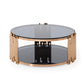 Modrest Bryce Modern Smoked Glass & Rosegold Round Coffee Table-3