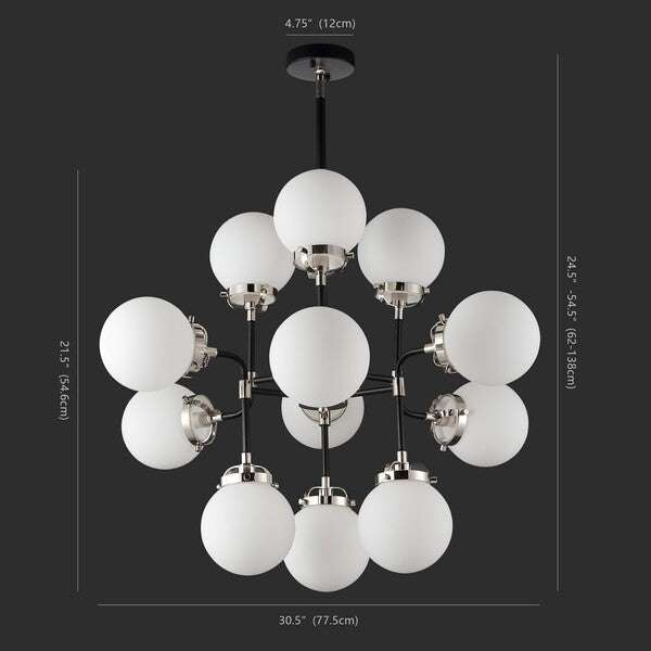 Safavieh Cullen White Glass Chandelier | Chandeliers | Modishstore - 2