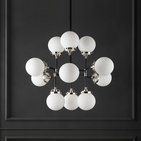 Safavieh Cullen White Glass Chandelier | Chandeliers | Modishstore - 4