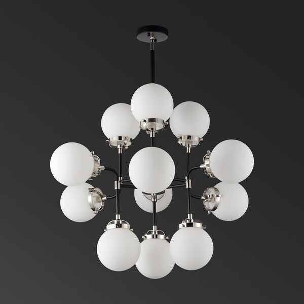 Safavieh Cullen White Glass Chandelier | Chandeliers | Modishstore - 3