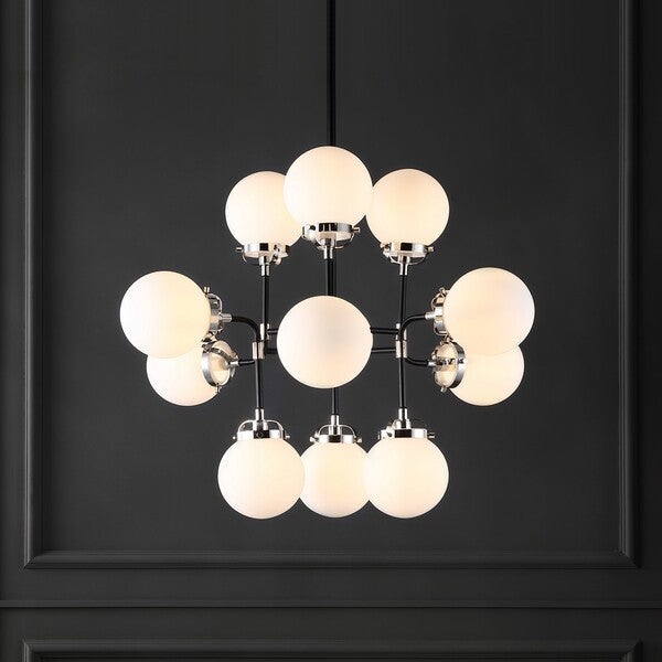 Safavieh Cullen White Glass Chandelier | Chandeliers | Modishstore - 5