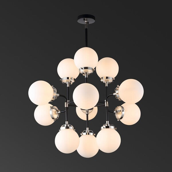 Safavieh Cullen White Glass Chandelier | Chandeliers | Modishstore