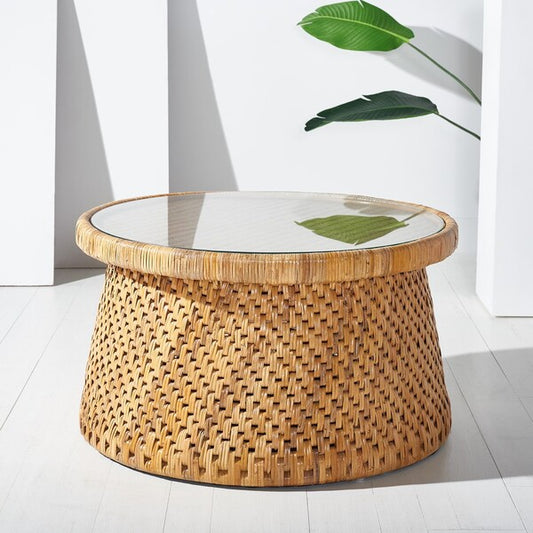 Safavieh Lianne Rattan Rd Coffee Table | Coffee Tables | Modishstore