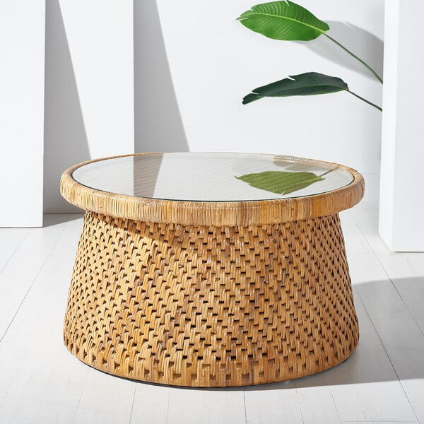 Safavieh Lianne Rattan Rd Coffee Table | Coffee Tables | Modishstore