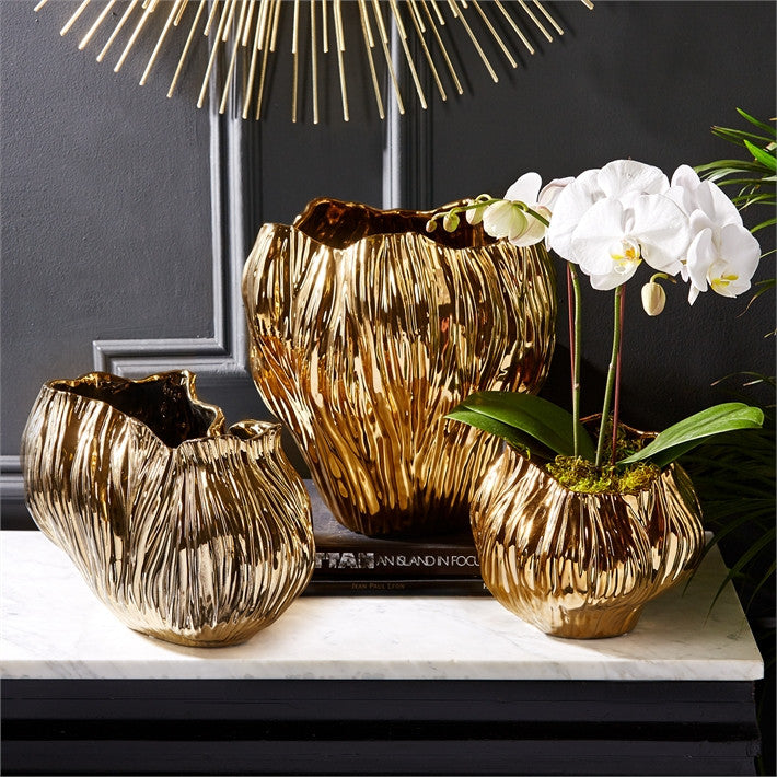 Tozai Home Piriform Plated Vases - Set Of 3