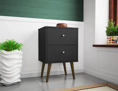 Manhattan Comfort Liberty Mid Century - Modern Nightstand 2.0 with 2 Full Extension Drawers