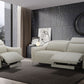 Divani Casa Prairie Modern Light Grey Leather Dual Electric Sofa Recliner with Electric Headrest-2