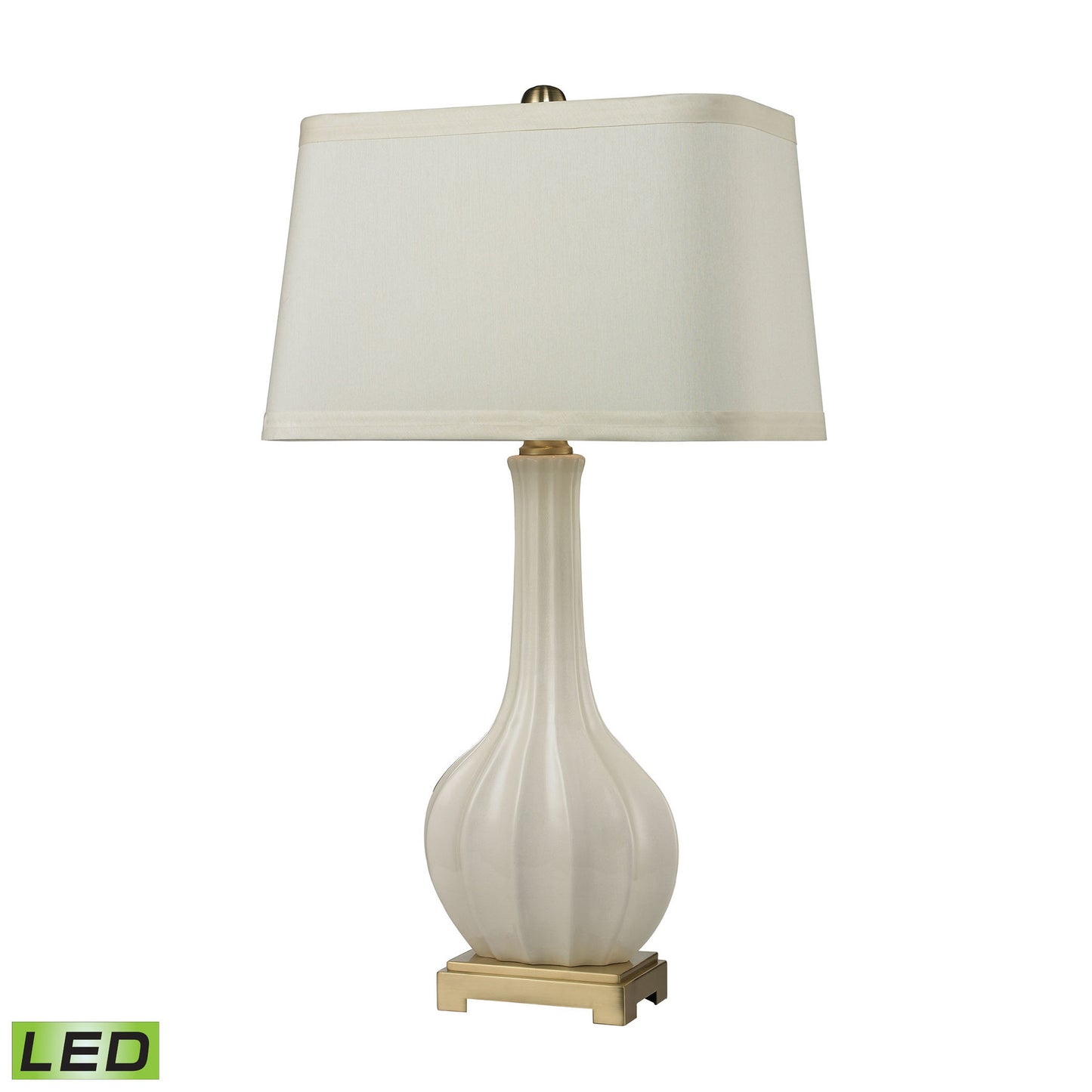 Dimond Lighting Fluted Ceramic Table Lamp in White Glaze | Modishstore | Table Lamps