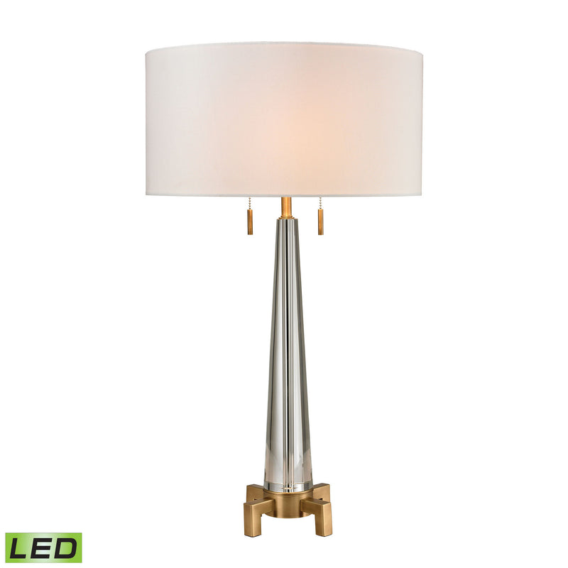 Dimond Lighting Bedford Solid Crystal Table Lamp in Aged Brass | Modishstore | Table Lamps