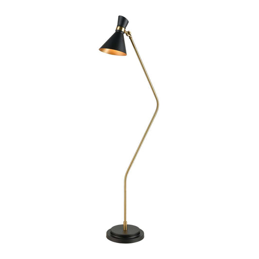 Virtuoso Floor Lamp in Matte Black and Aged Brass ELK Home | Floor Lamps | Modishstore