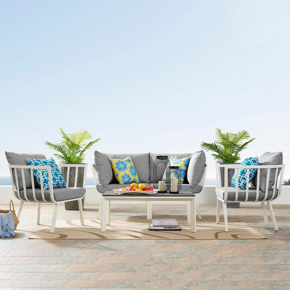 Modway Riverside 5 Piece Outdoor Patio Aluminum Set - EEI-3786 | Outdoor Sofas, Loveseats & Sectionals | Modishstore - 30
