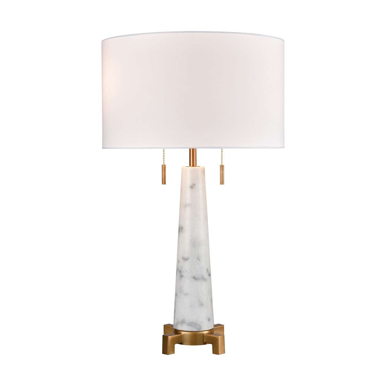Rocket 2-Light Table Lamp in Alabaster and Aged Brass ELK Home | Table Lamps | Modishstore