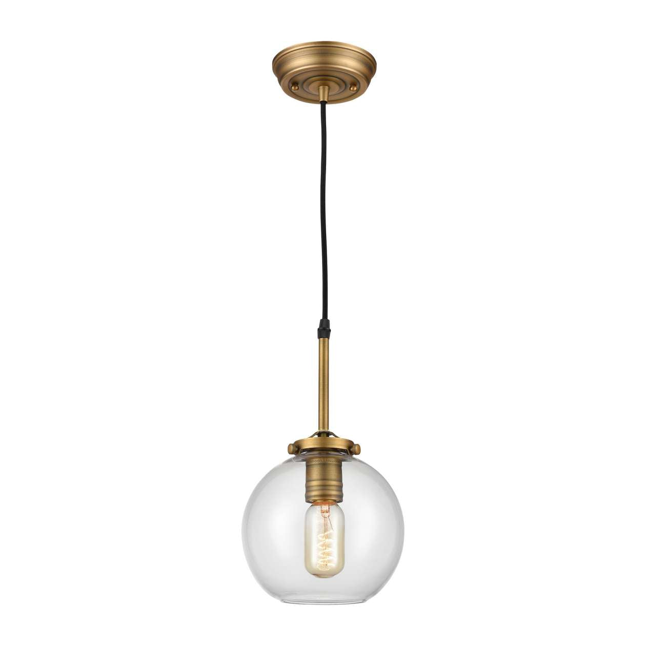 Mountain Creek 1-Light Mini Pendant in Aged Brass ELK Home | Pendant Lamps | Modishstore