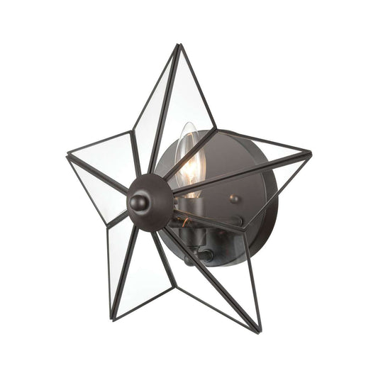 Moravian Star 1-Light Wall Sconce in Oil Rubbed Bronze with Clear Glass - Large ELK Home | Sconces | Modishstore