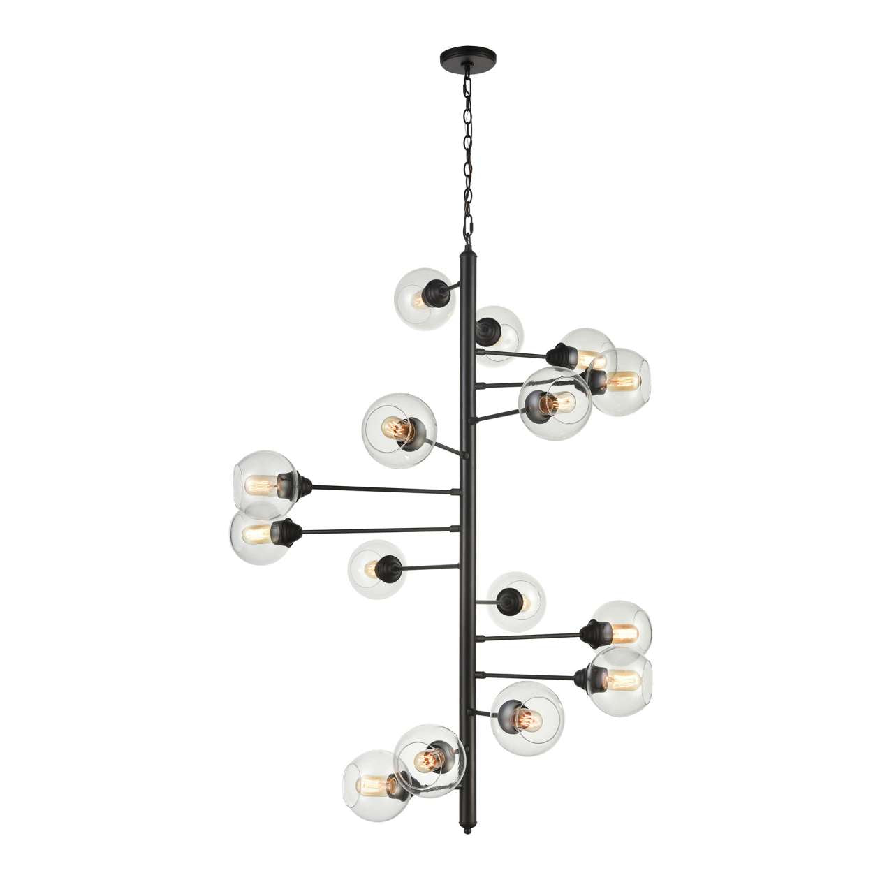 Composition 15-Light Chandelier in Oil Rubbed Bronzer with Clear Glass ELK Home | Chandeliers | Modishstore