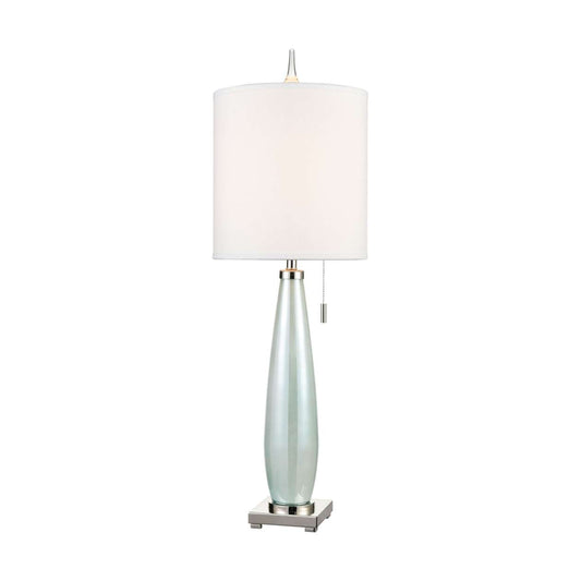 Confection Table Lamp in Seafoam Green and Polished Nickel with a White Linen Shade ELK Home | Table Lamps | Modishstore