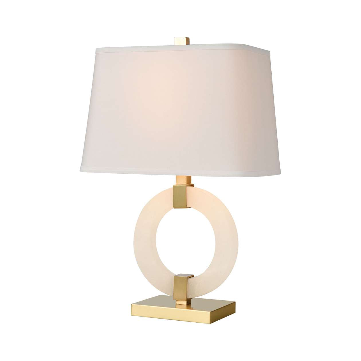 Envrion Table Lamp in Honey Brass with a White Linen Shade ELK Home | Table Lamps | Modishstore