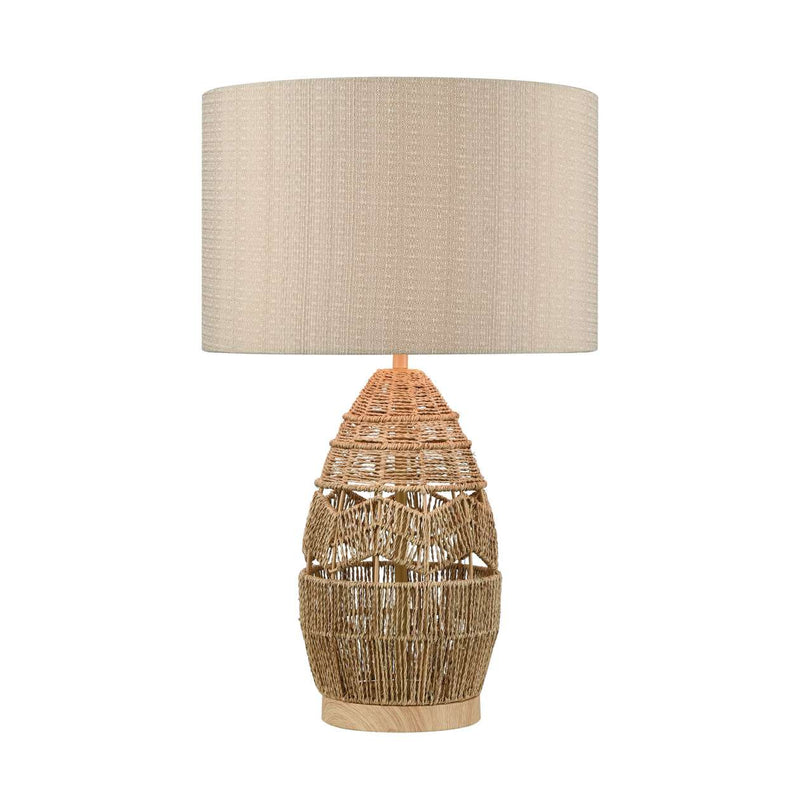 Husk Table Lamp in Natural Finish with Mushroom Linen Shade ELK Home | Table Lamps | Modishstore