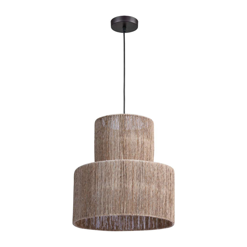 Corsair 1-Light Pendant in Natural Finish with a Woven Jute Shade ELK Home | Pendant Lamps | Modishstore