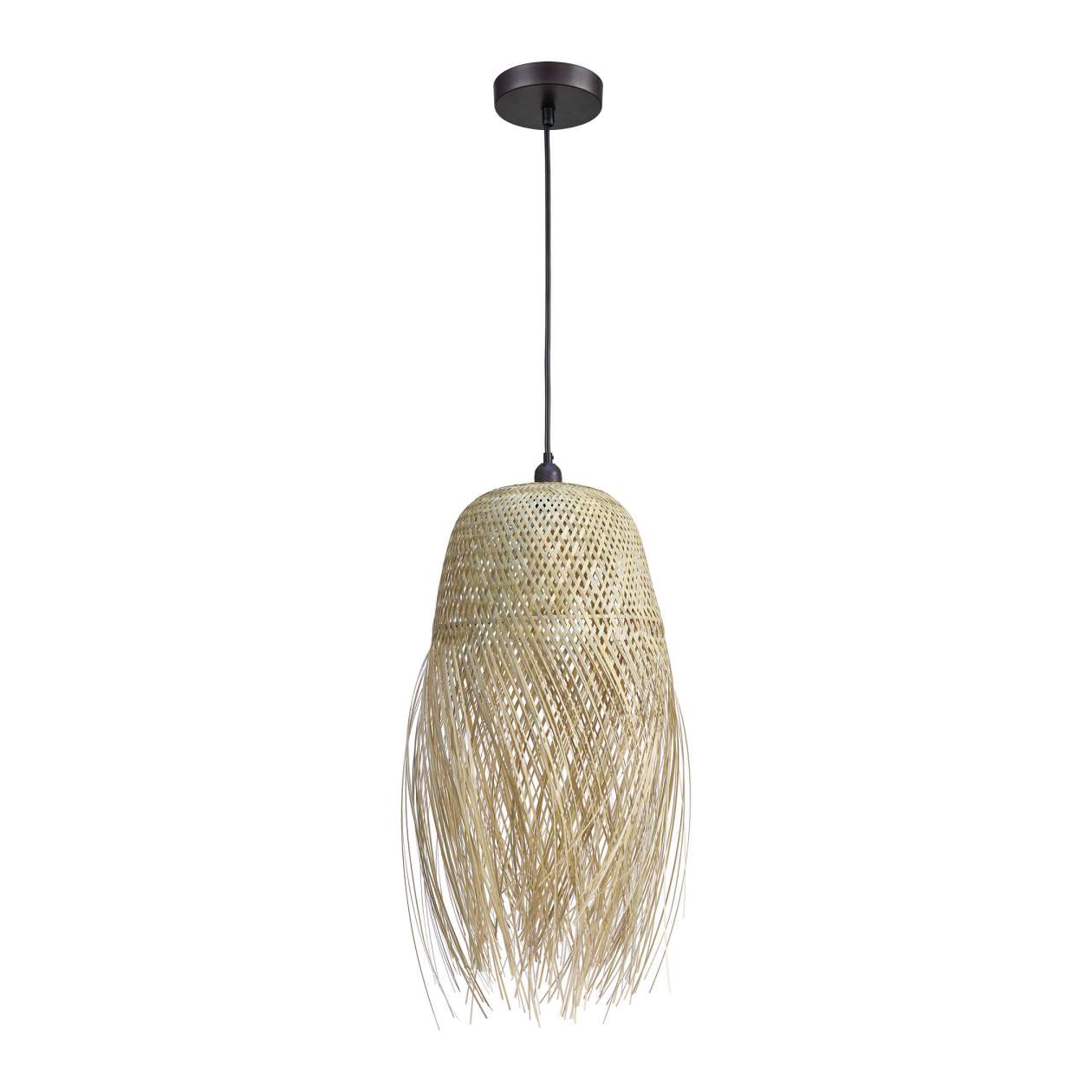 Marooner 1-Light Pendant in Natural Finish with a Woven Bamboo Shade ELK Home | Pendant Lamps | Modishstore
