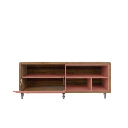 Manhattan Comfort Windsor 53.62 Modern Shoe Rack Bed Bench with Silicon Casters in Ceramic Pink and Nature | TV Stands | Modishstore - 8