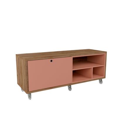 Manhattan Comfort Windsor 53.62 Modern Shoe Rack Bed Bench with Silicon Casters in Ceramic Pink and Nature | TV Stands | Modishstore - 5