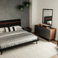 Nova Domus Dali Modern Grey Fabric & Walnut Bed | Modishstore | Beds