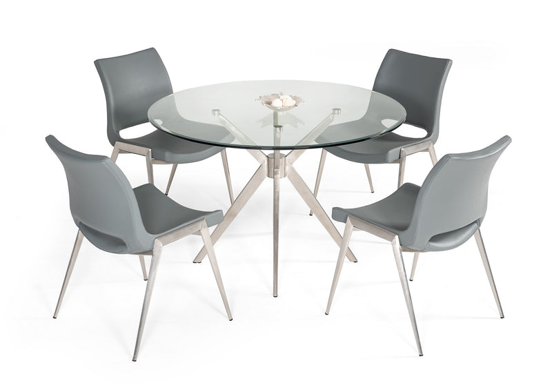 Modrest Dallas - Modern Brushed Stainless Steel Dining Table | Modishstore | Dining Tables