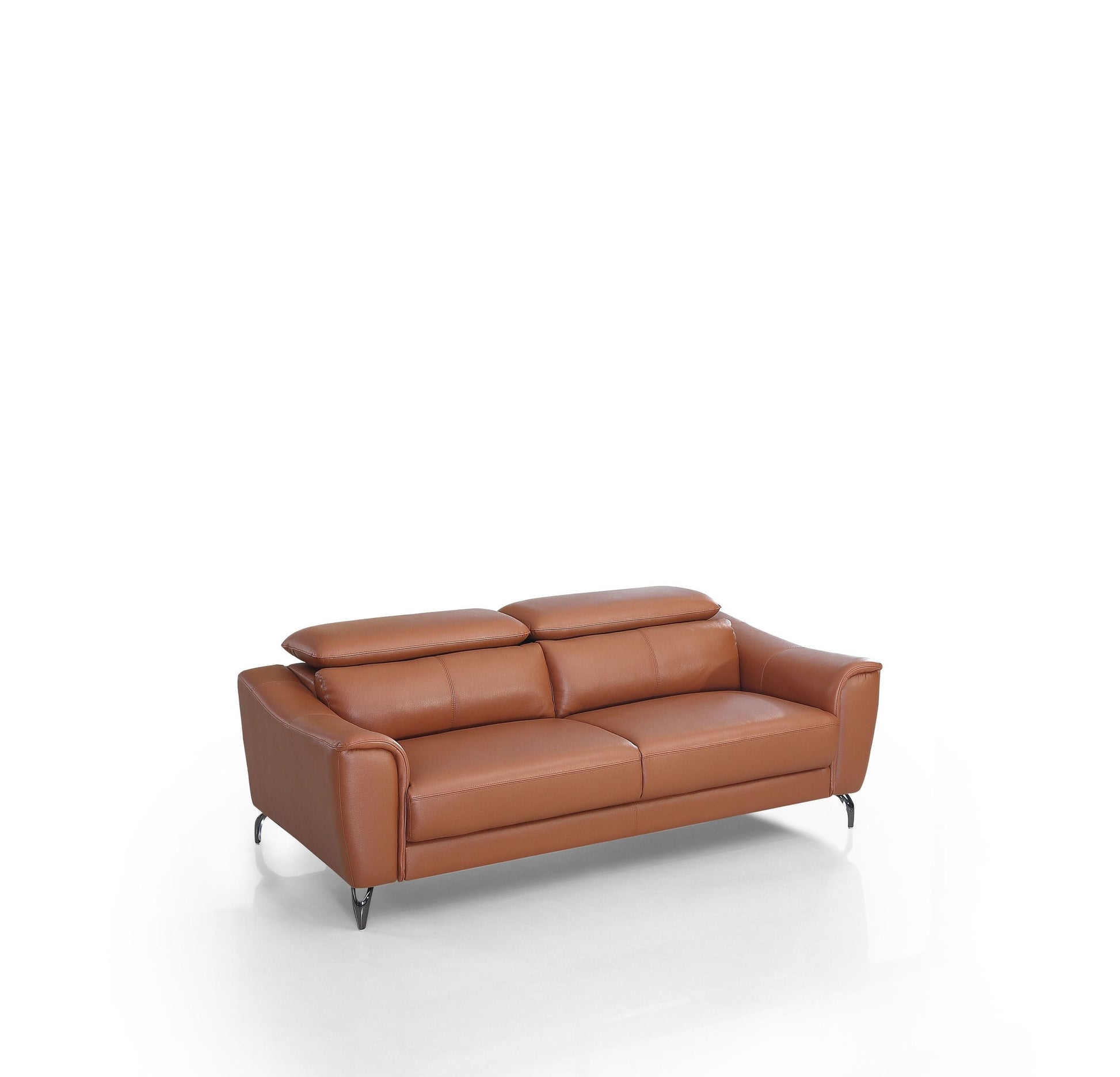 Divani Casa Danis - Modern Cognac Leather Brown Sofa | Sofas | Modishstore - 3
