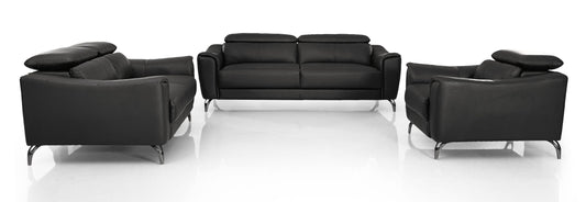 Divani Casa Danis - Modern Black Leather Sofa Set | Sofas | Modishstore