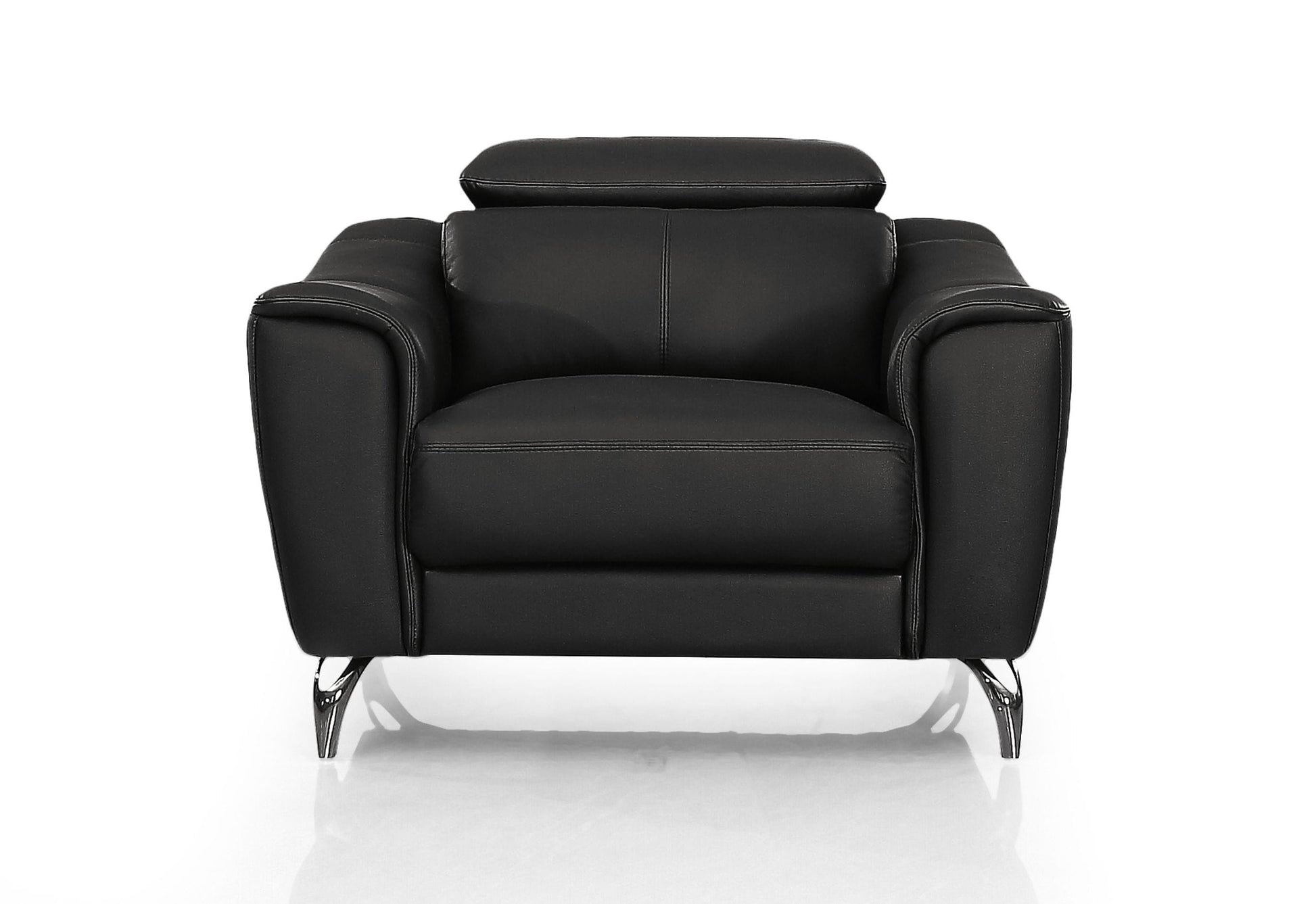 Divani Casa Danis - Modern Black Leather Chair | Lounge Chairs | Modishstore - 2