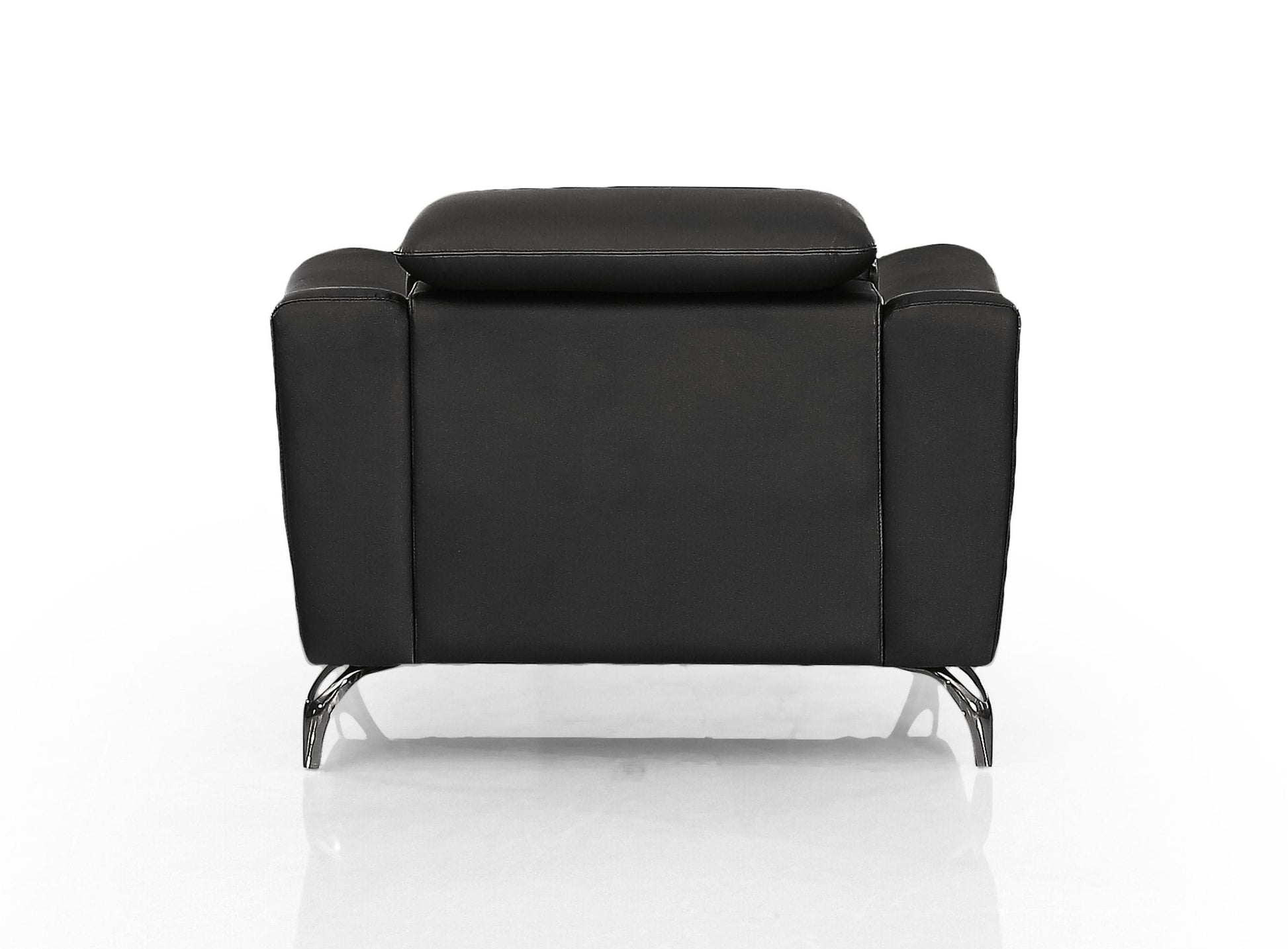 Divani Casa Danis - Modern Black Leather Chair | Lounge Chairs | Modishstore - 3