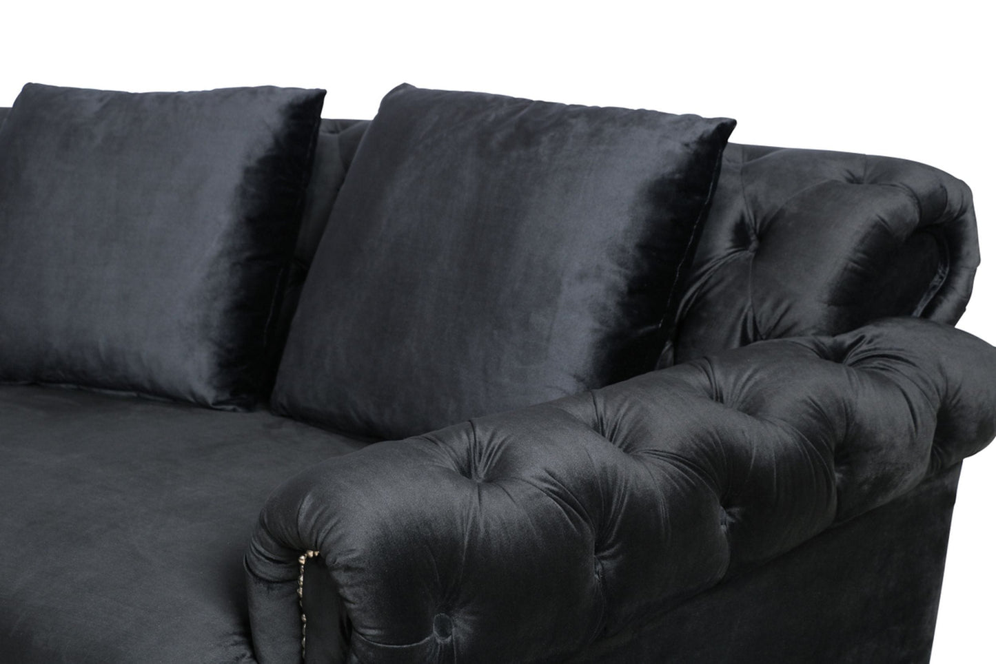 Divani Casa Darla Modern Black Velvet Circular Sectional Sofa | Sofas | Modishstore - 4