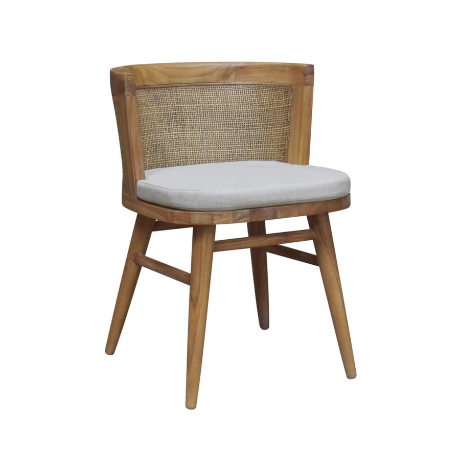 Loe Teak Dining Chair, Cane/Teak Set of 2 by Jeffan | Dining Chairs | Modishstore - 2