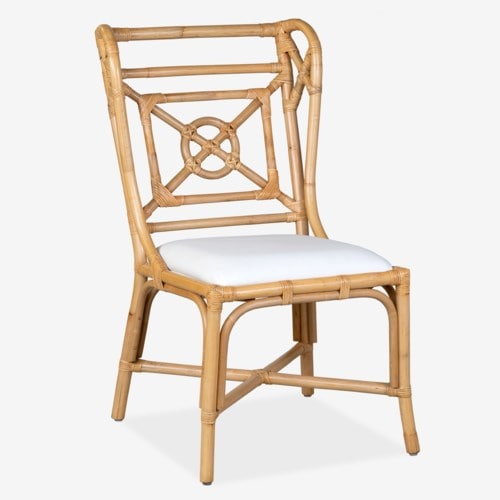 Evie Wingback Rattan Side Chair, Natural Set of 2 by Jeffan | Side Chairs | Modishstore - 7